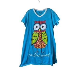 LAZY ONE night gown nighty owl size L/XL